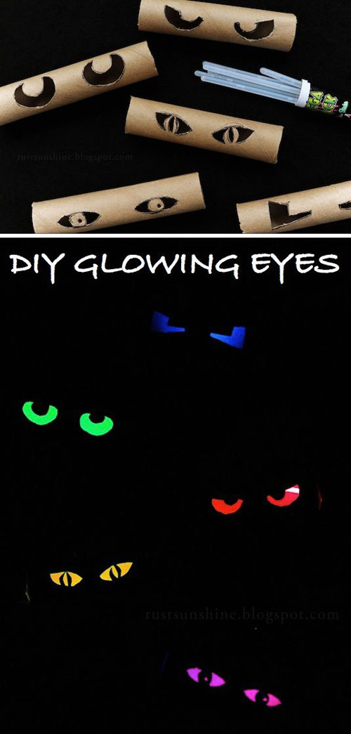 You might want to start saving those toilet paper rolls and paper towel rolls for this glowing Halloween craft!