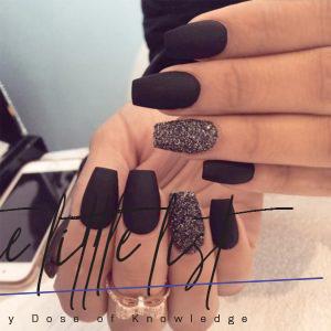 List : 27 Matte Black Nails That Will Make You Thrilled