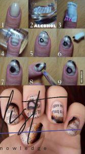 Newspaper Nail Art: Original Nail Design