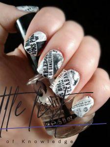 Newspaper Nail Art: Original Nail Design