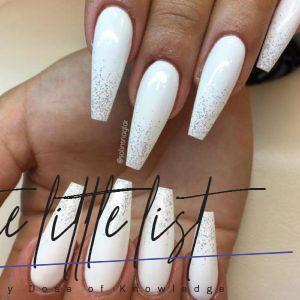 39 Fancy White Coffin Nails Designs