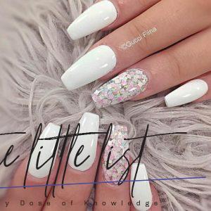 39 Fancy White Coffin Nails Designs