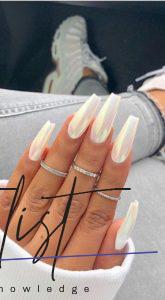 39 Fancy White Coffin Nails Designs