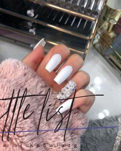 39 Fancy White Coffin Nails Designs