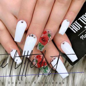 39 Fancy White Coffin Nails Designs