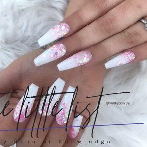 39 Fancy White Coffin Nails Designs