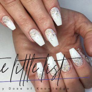 39 Fancy White Coffin Nails Designs