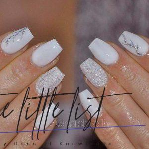 39 Fancy White Coffin Nails Designs