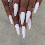 39 Fancy White Coffin Nails Designs