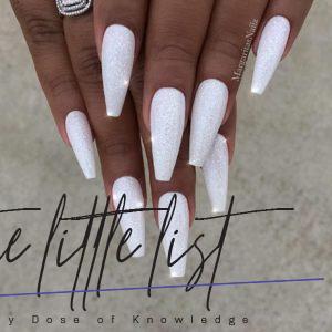 39 Fancy White Coffin Nails Designs