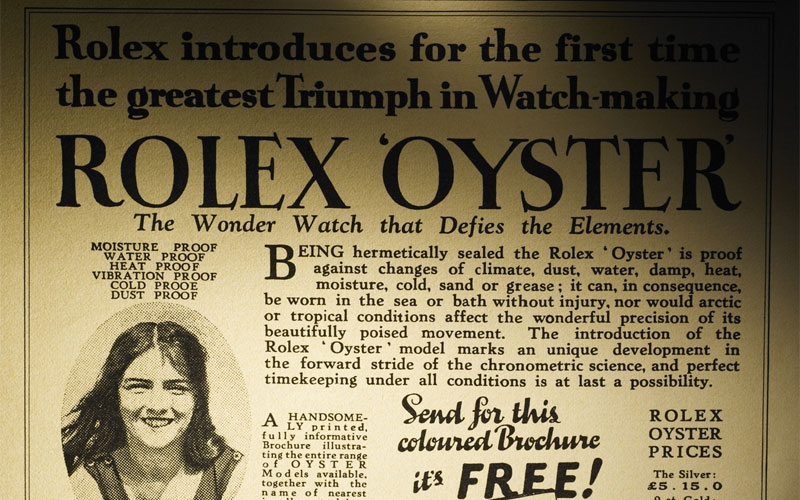 In 1926, Rolex invented the Rolex Oyster