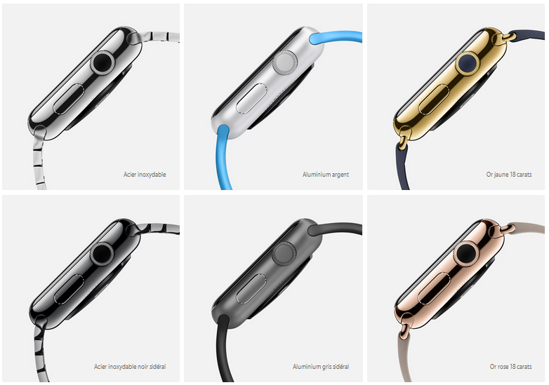 The different styles of the Apple Watch 