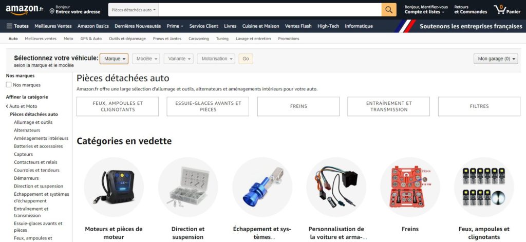 Amazon is one of the best auto parts and spare parts websites