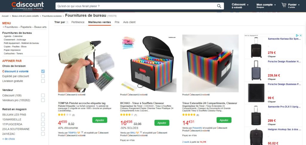 Cdiscount is one of the best office supplies websites