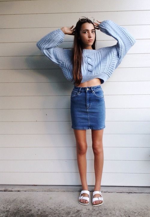 90s Outfit Denim Skirt