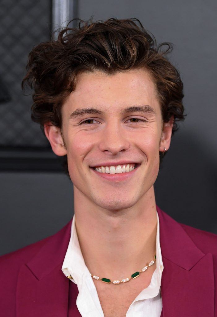 Shawn Mendes singer with a short peaked cut