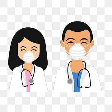 doctor wearing male and female medical mask corona effect covid19 awareness, Human Clipart, Ncp, Disease PNG and vector image material