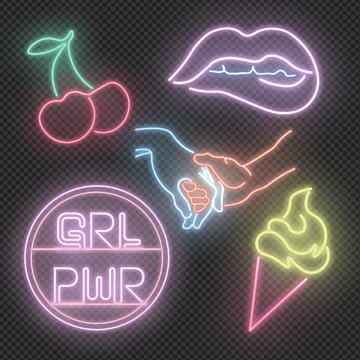 female neon signs, Girl, Neons, Girl Power PNG and PSD