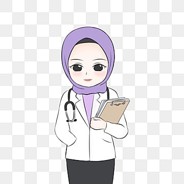 cute muslim girl working as a female doctor, Muslim character, doctor, doctor PNG and PSD