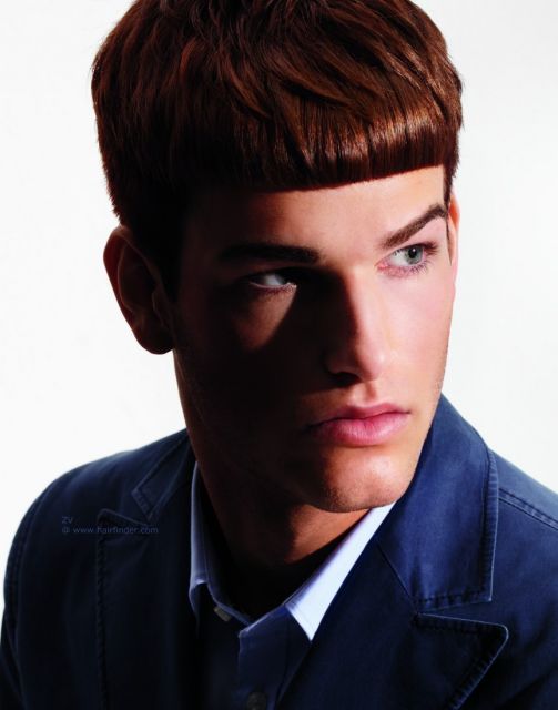 straight-and-short male bangs