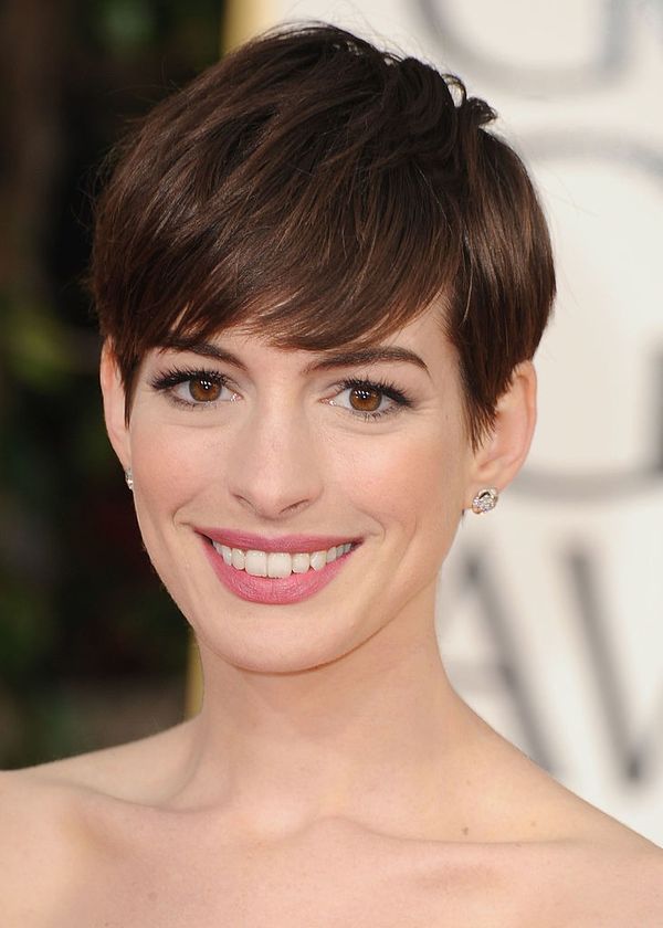 Pixie cut by actress Anne Hathaway