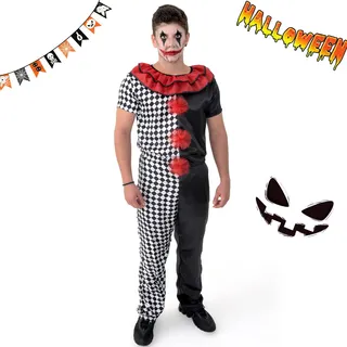 Men's Costume Adult Pierrot Clown Macabre Halloween