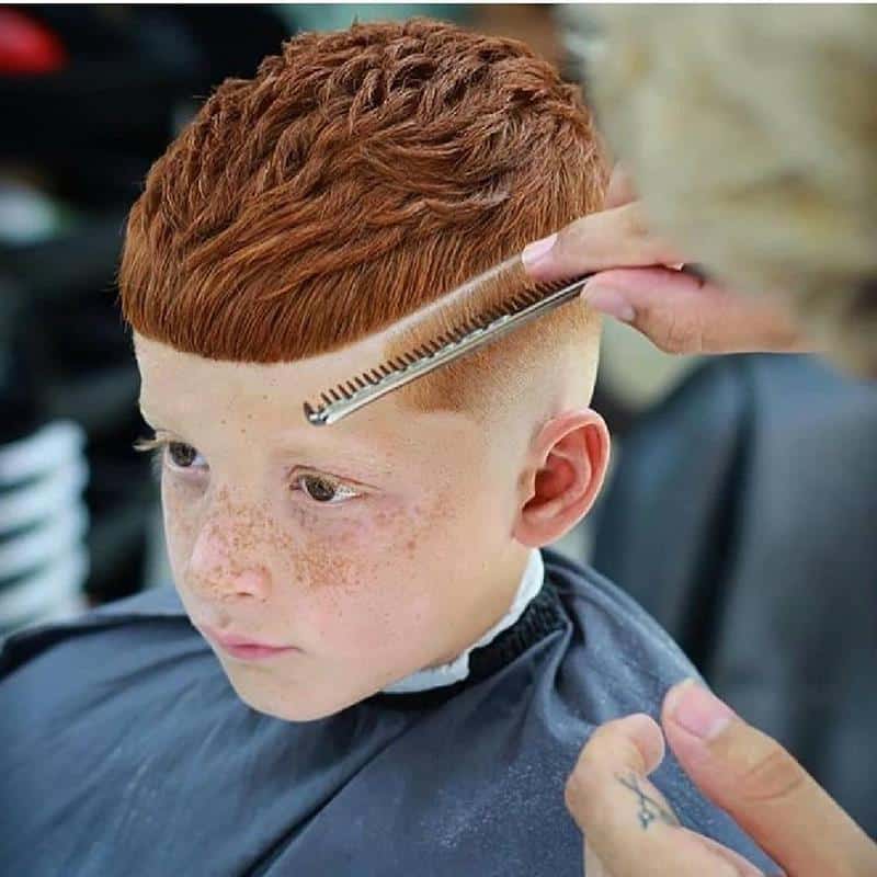 children's haircut with stripe