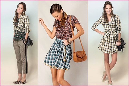 June party looks with shirt skirt and plaid dress
