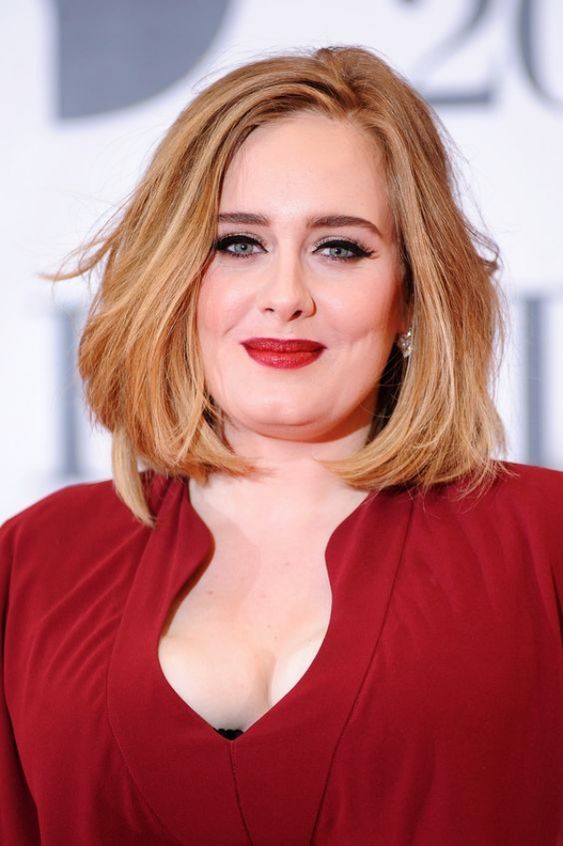Haircut for a round, fat face, singer Adele