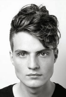 male wavy hair volume to the side