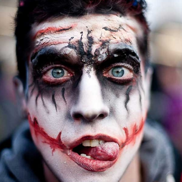 colorful zombie halloween makeup idea
