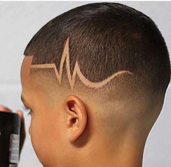 Children's male haircuts with drawing