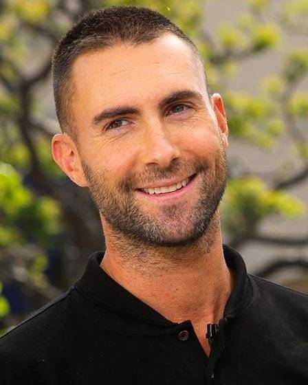 Adam Levine with male haircut for oval face