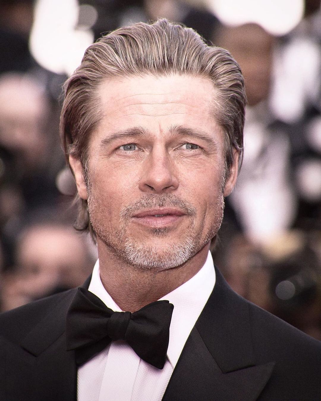 Brad Pitt with male haircut for square face
