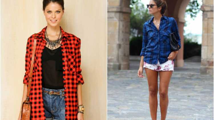 Cool look with plaid shirt