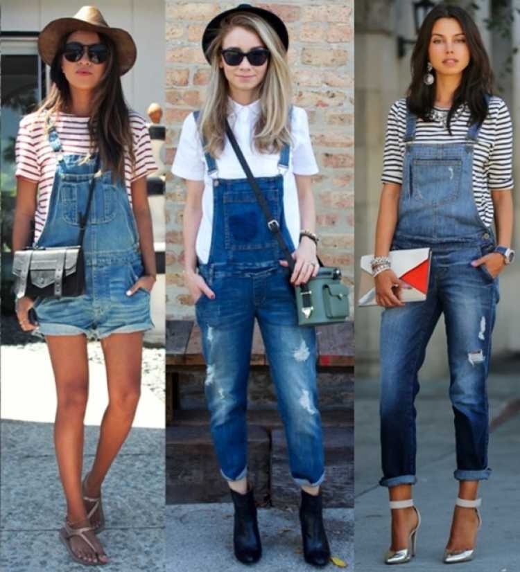 Look with overalls or denim overalls