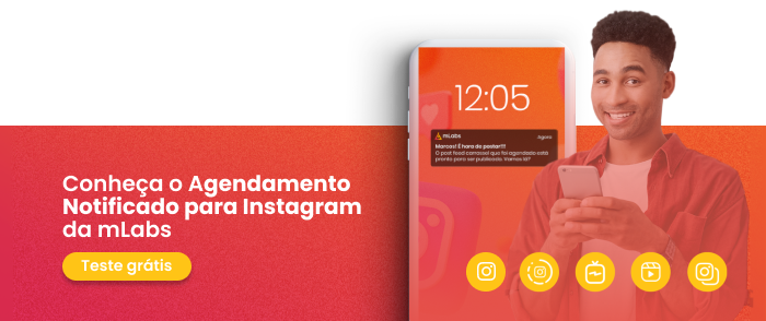 image: banner advertising with free trial call for Instagram scheduling