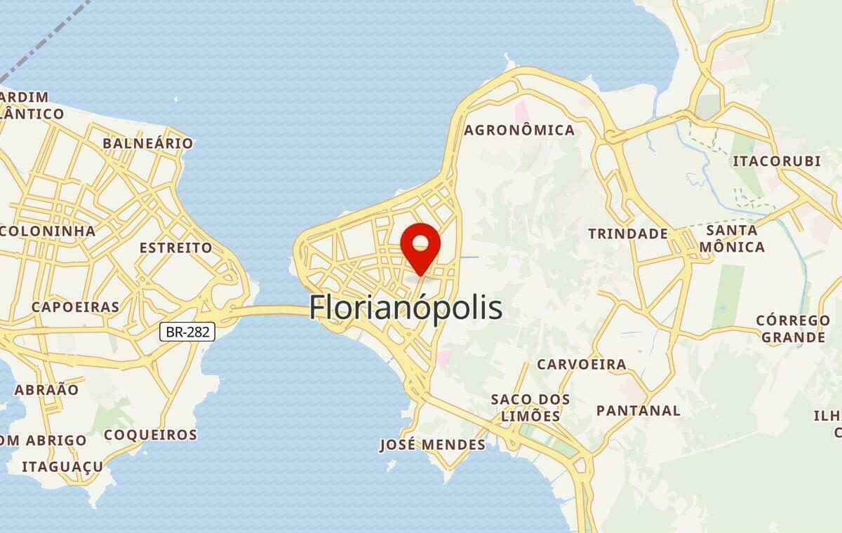 Map of Florianópolis in Santa Catarina