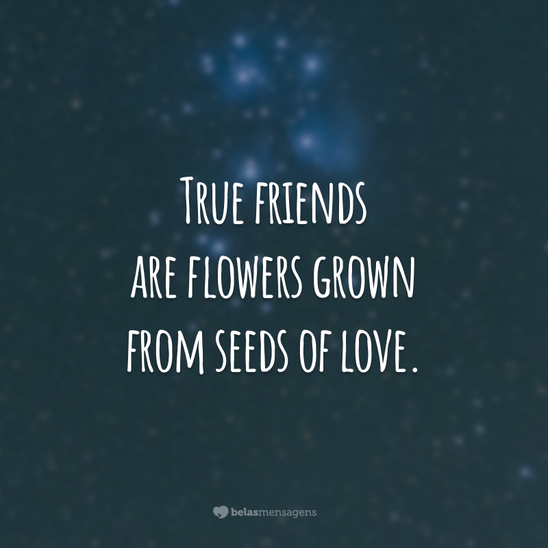 True friends are flowers grown from seeds of love.  (True friends are flowers grown from seeds of love.)