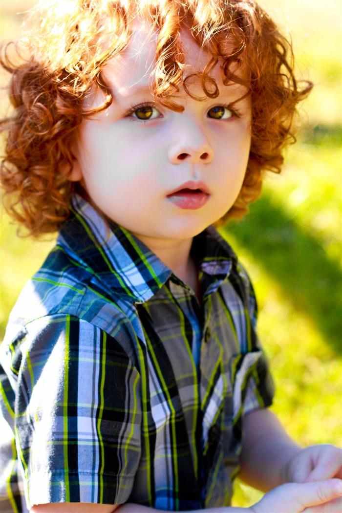 Curly male children's haircut