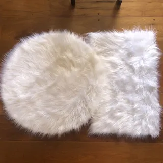 Kit 2 Furry Rugs For Photos And Fashion Sets Clothes