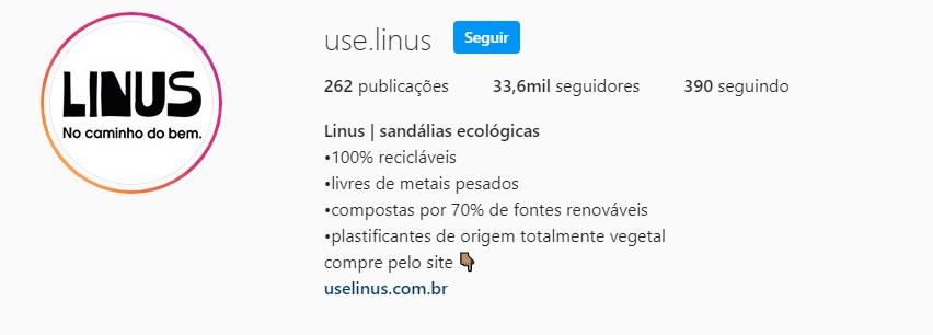 Linus Instagram bio screenshot