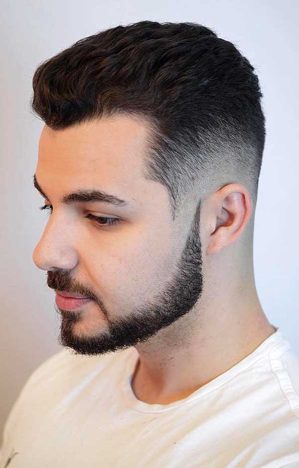 Short hairstyle back with side fade