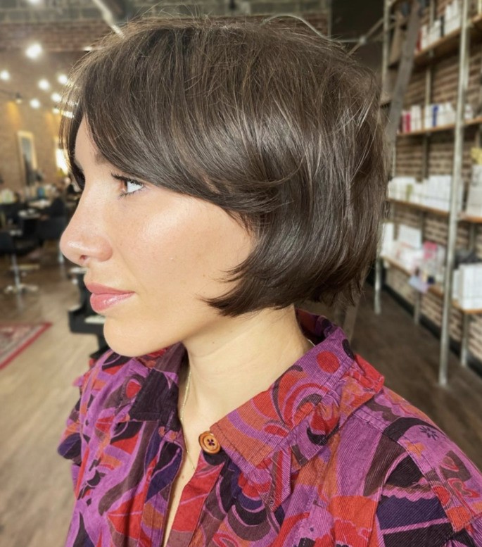 woman with short haircut