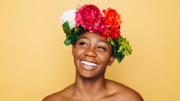 picture of girl with flowers on her head