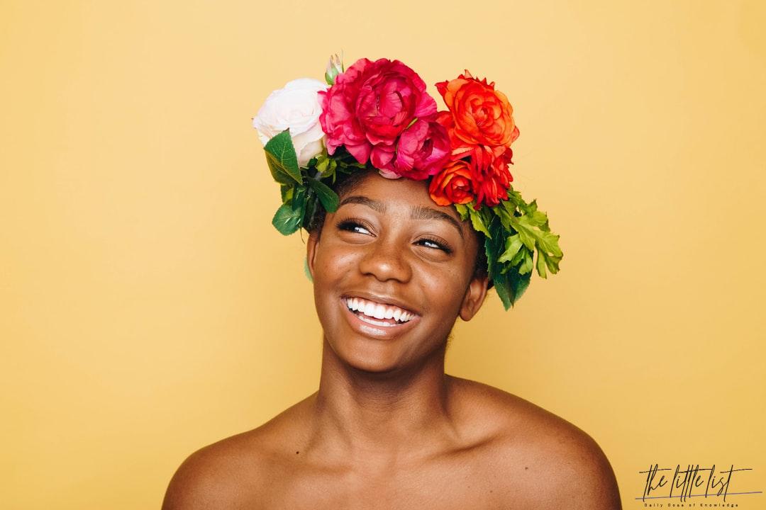 picture of girl with flowers on her head