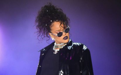 Singer Rihanna, at a concert in England on the 21st. 