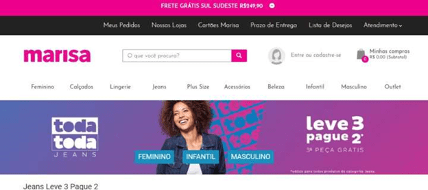 Marisa website banner