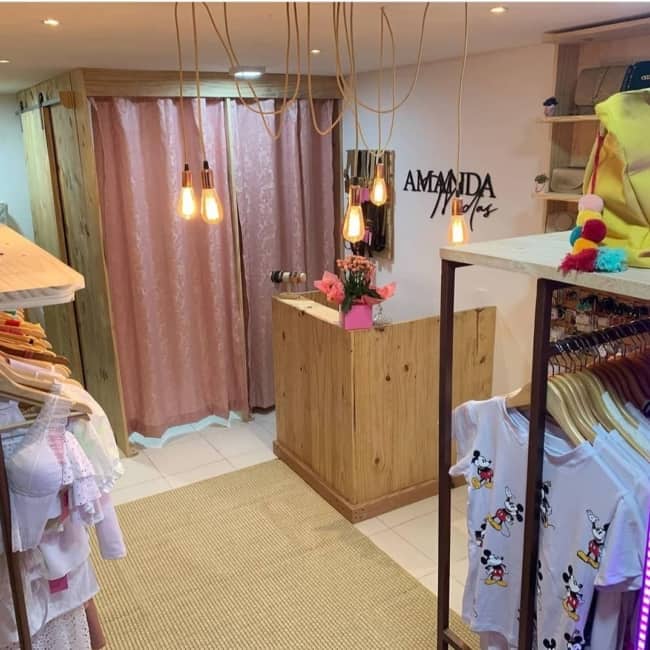 Small clothing store with simple decor