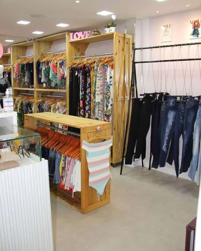 Small clothing store with simple decor